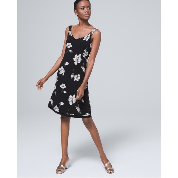 WHITE HOUSE BLACK MARKET NWT Sleeveless Floral Reversible Tank Dress L - Picture 12 of 12